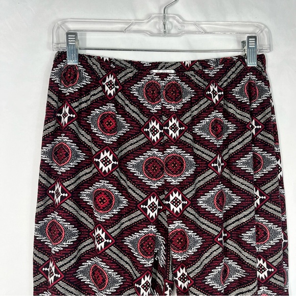 Just Be Maroon & Black Aztec Buttery Soft Stretchy Plus Size High Rise Leggings - Picture 4 of 4